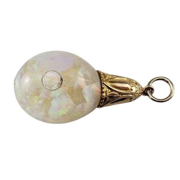 14 Karat Yellow Gold Floating Opal Pendant #20197 - Picture 2 of 7